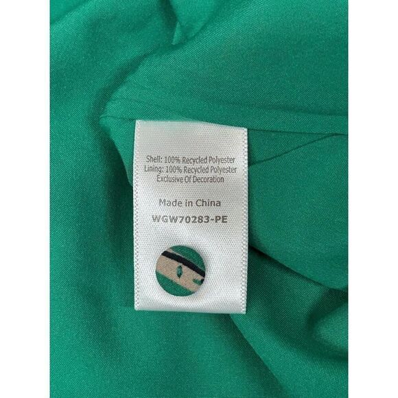 NWT 41 Hawthorn Stitch Fix Green Floral VNeck Ruffled Sleeveless Dress Sm cutout - Picture 4 of 6